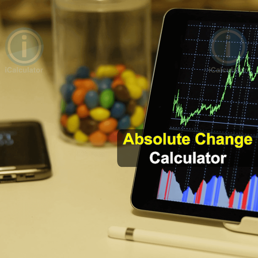. This image shows the formula used for the calculation of absolute change used by the Absolute Change Calculator