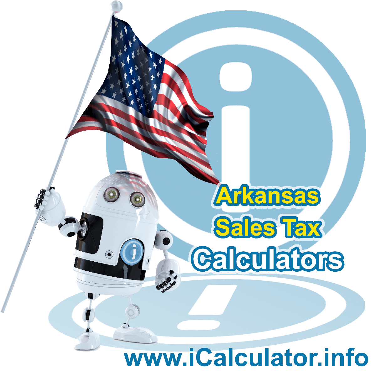 Arkansas Sales Tax Comparison Calculator: This image illustrates a calculator robot comparing sales tax in Arkansas manually using the Arkansas Sales Tax Formula. You can use this information to compare Sales Tax manually or use the Arkansas Sales Tax Comparison Calculator to calculate and compare Arkansas sales tax online.