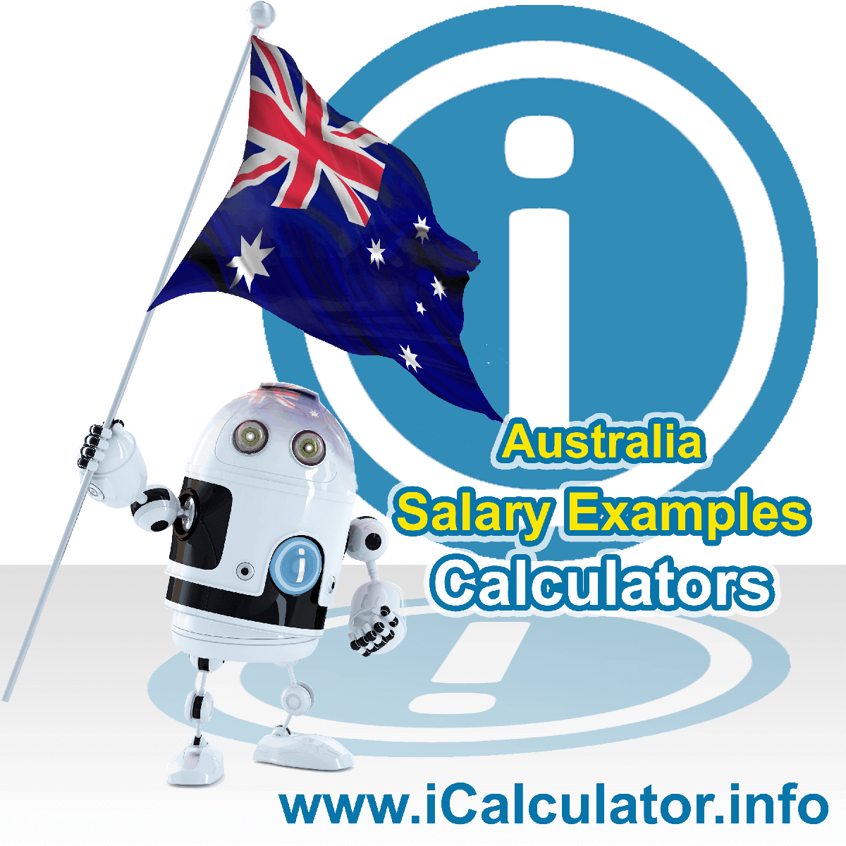 Australia Salary Example for $200.05k. This image shows the Australian flag and information relating to the tax formula used for calculating income tax in Australia using the Australia Tax Calculator in 2023