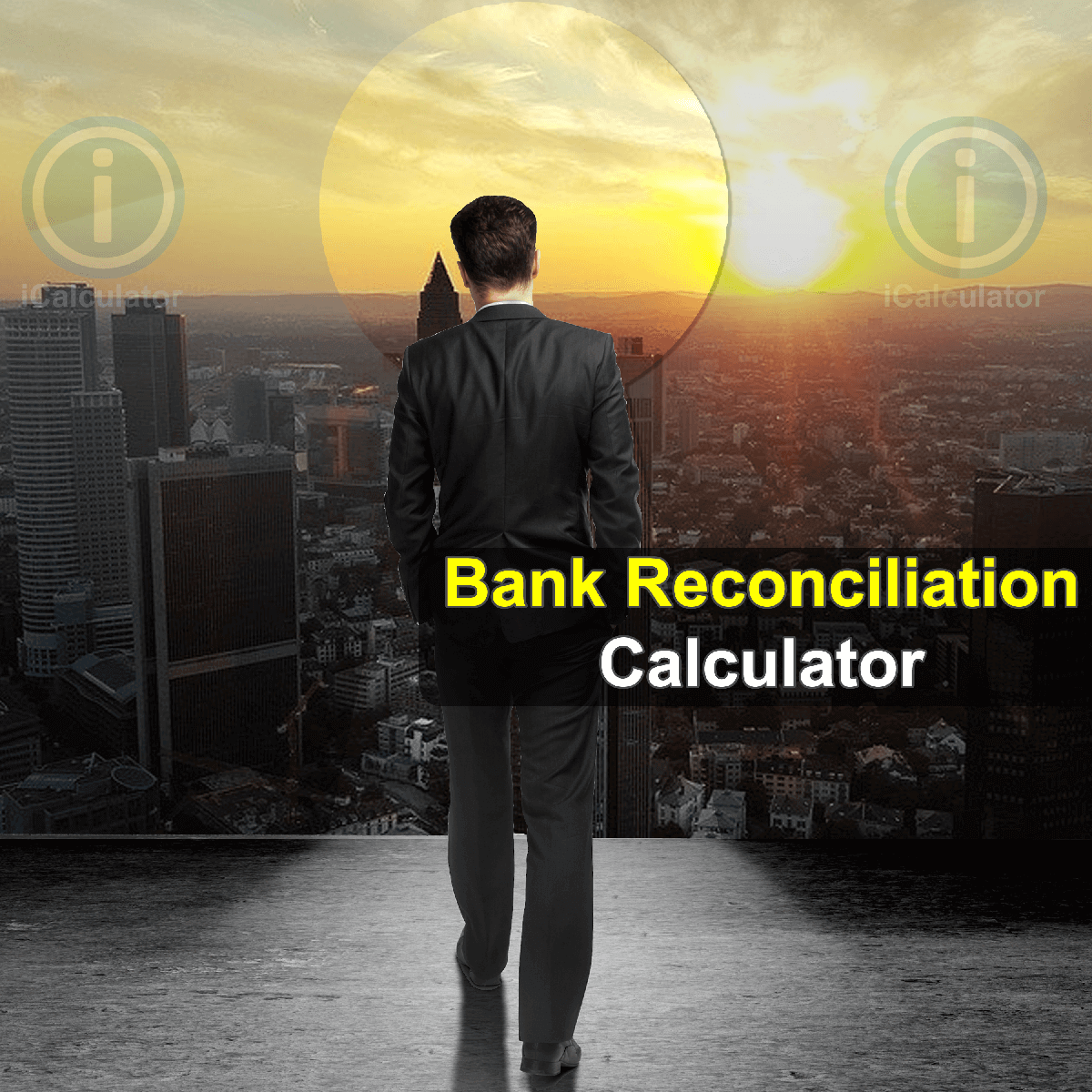 Bank Reconciliation Calculator: This image shows a company director calculating the reconciliation of accounts manually. The Bank Reconciliation Calculator allows you to explain the difference between the bank balance shown in a bank statement and the corresponding amount shown in your own accounting records.