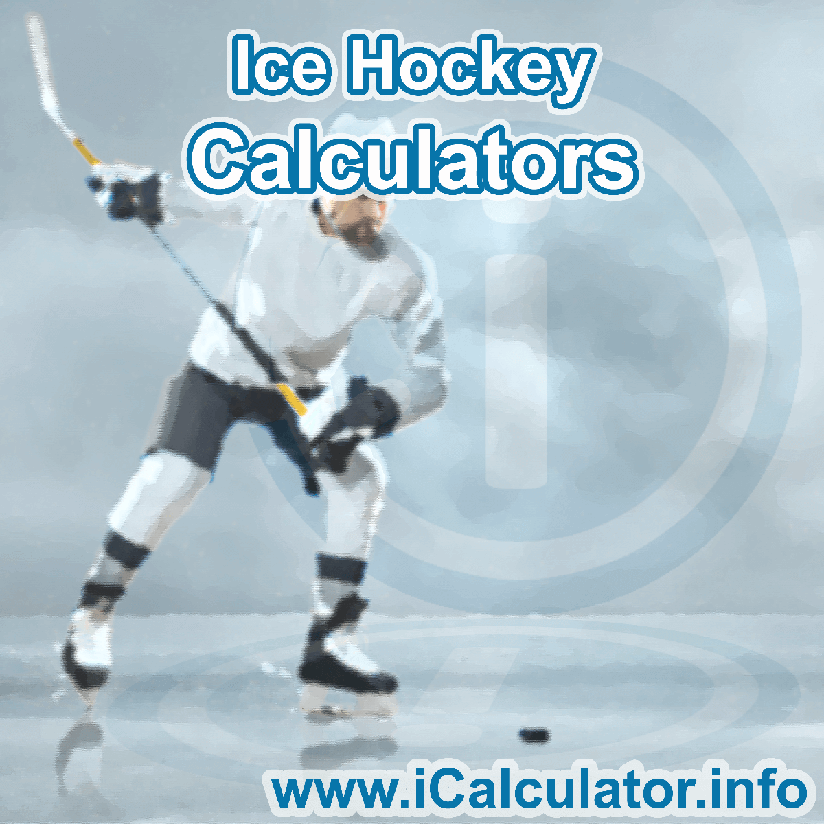 Ice Hockey Calculator. This image shows an Ice Hockey player playing ice hockey - by iCalculator