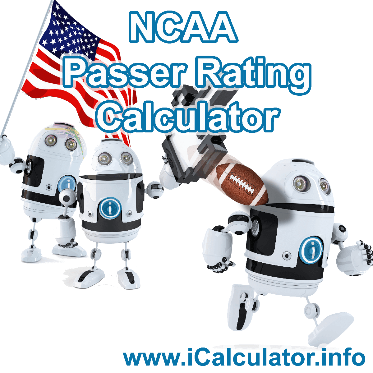American Football NCAA Passer Rating Calculator: Images showing NCAA Passer Rating and passing efficiency formula
