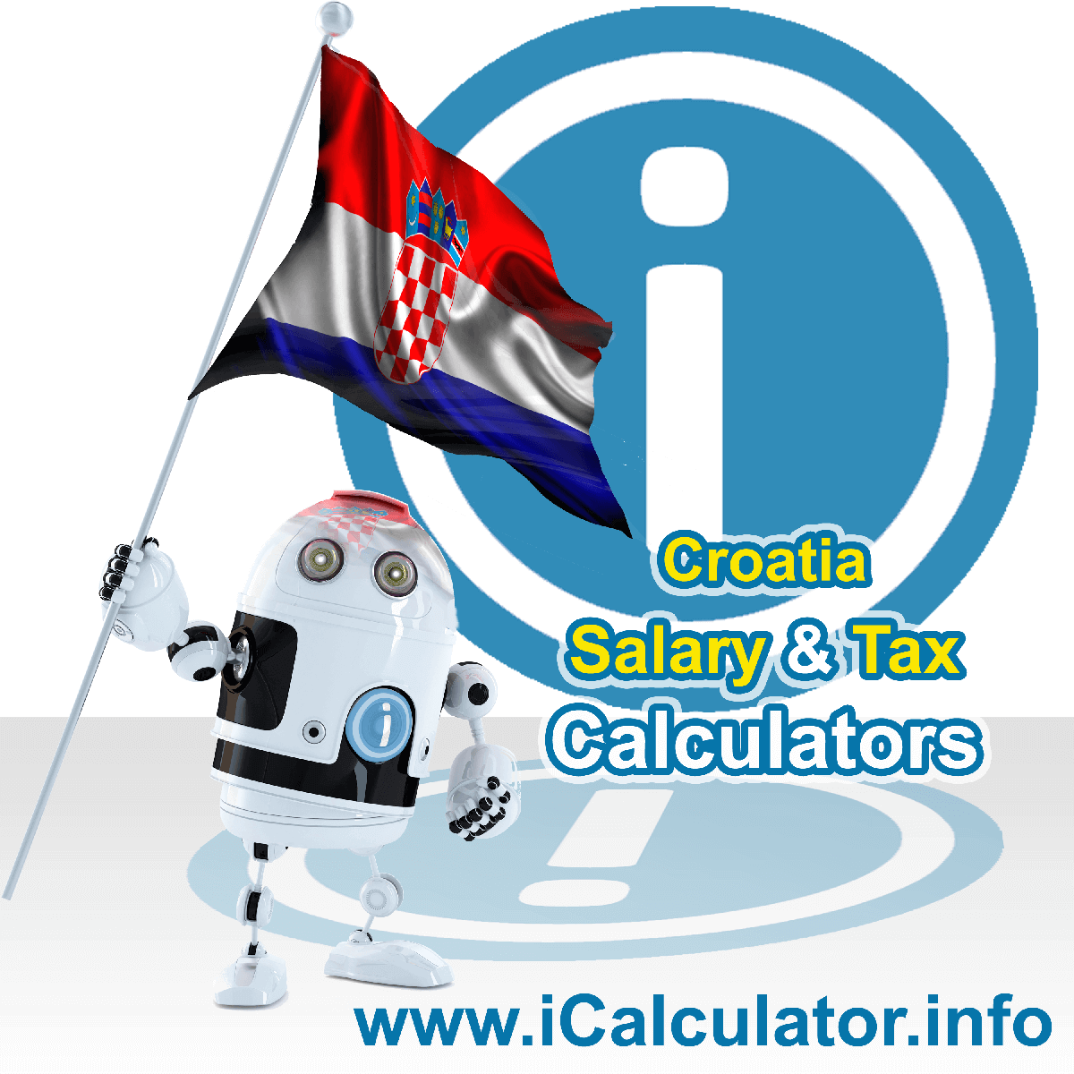 Croatia Tax Calculator. This image shows the Croatia flag and information relating to the tax formula for the Croatia Salary Calculator