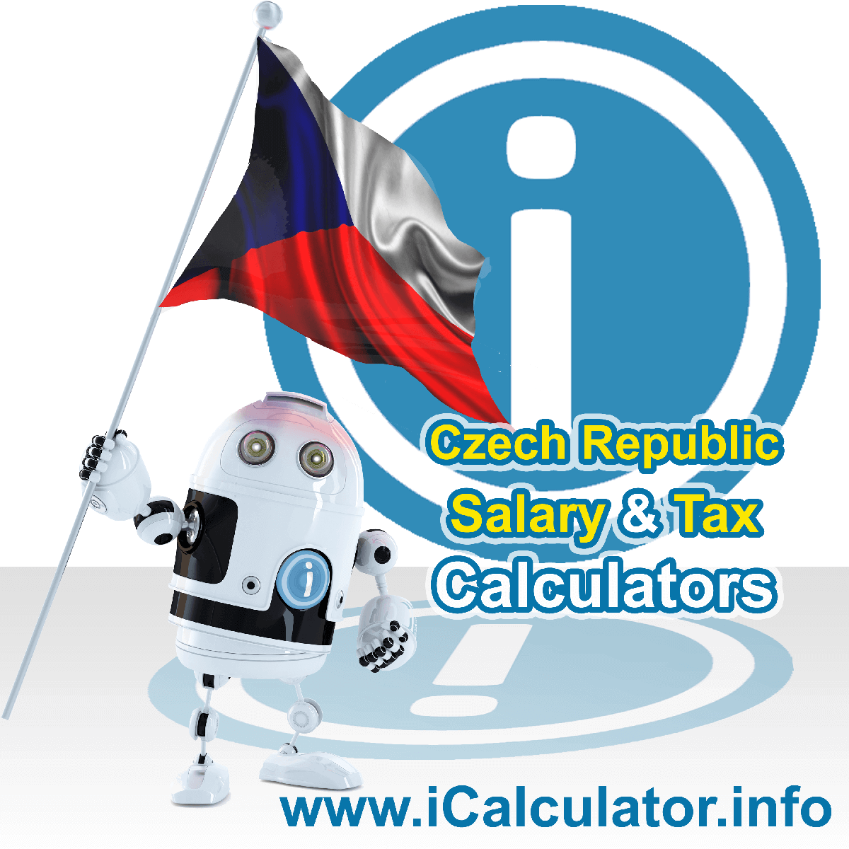 Czech Republic Salary Calculator. This image shows the Czech Republicese flag and information relating to the tax formula for the Czech Republic Tax Calculator