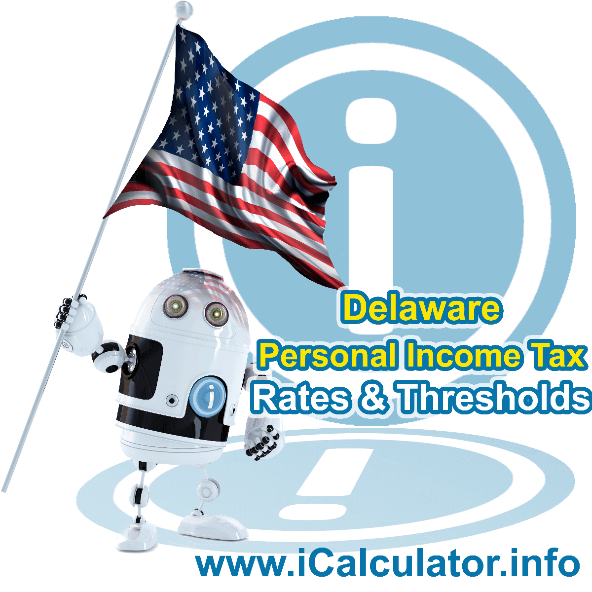 Delaware State Tax Tables 2023. This image displays details of the Delaware State Tax Tables for the 2023 tax return year which is provided in support of the 2023 US Tax Calculator