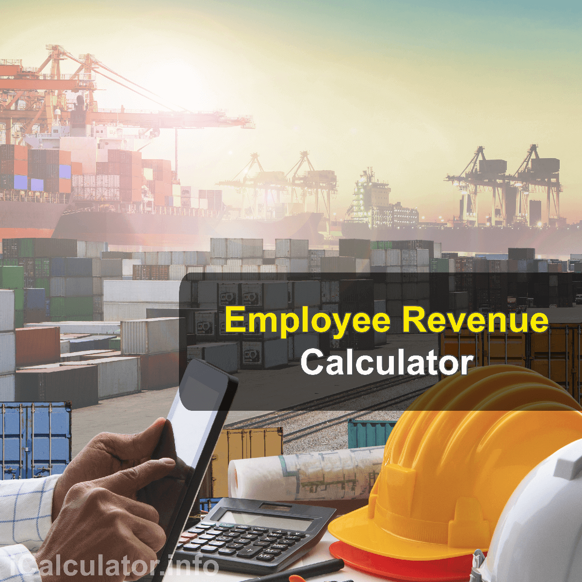 Revenue Per Employee Calculator. This image provides details of how to calculate the revenue per employee using a good calculator, a pen and notepad. By using the revenue per employee formula, the Revenue Per Employee Calculator provides a true calculation of how much each employee contributes to the profit and tunrover of a business as an even split per person contribution.