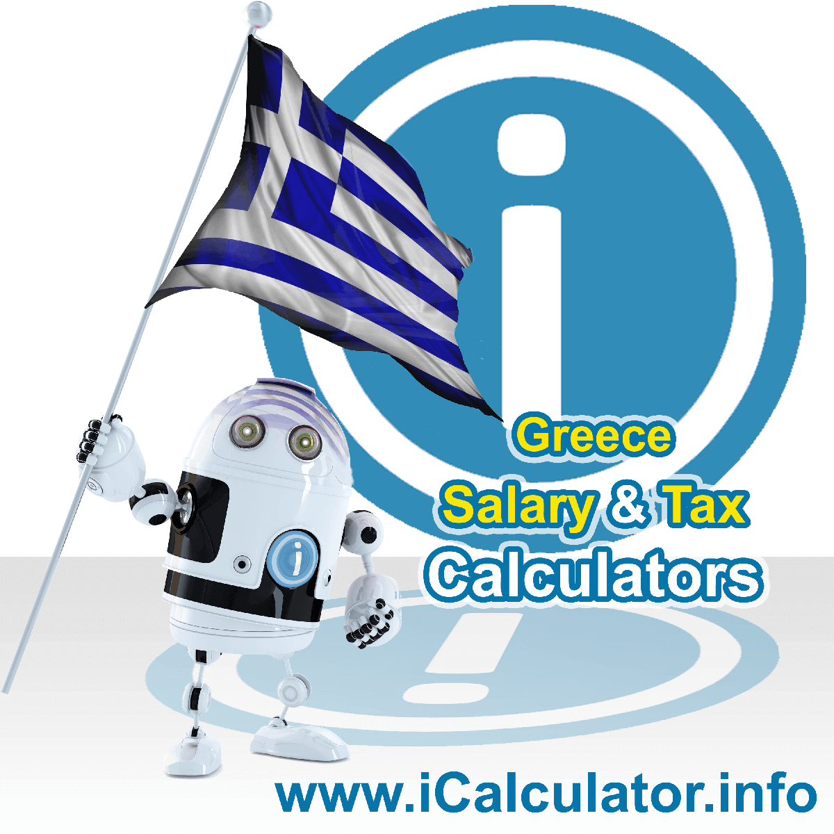 Greece Tax Calculator. This image shows the Greece flag and information relating to the tax formula for the Greece Salary Calculator