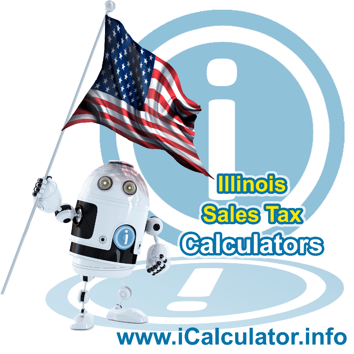 Carlinville Sales Rates: This image illustrates a calculator robot calculating Carlinville sales tax manually using the Carlinville Sales Tax Formula. You can use this information to calculate Carlinville Sales Tax manually or use the Carlinville Sales Tax Calculator to calculate sales tax online.