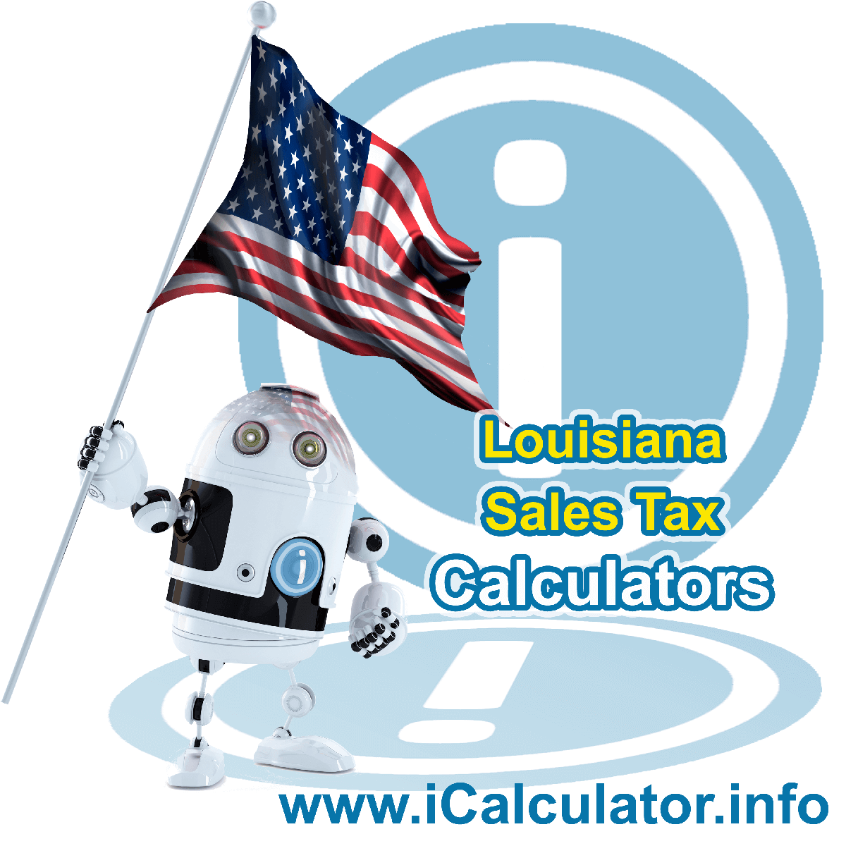 Winnfield Sales Rates: This image illustrates a calculator robot calculating Winnfield sales tax manually using the Winnfield Sales Tax Formula. You can use this information to calculate Winnfield Sales Tax manually or use the Winnfield Sales Tax Calculator to calculate sales tax online.