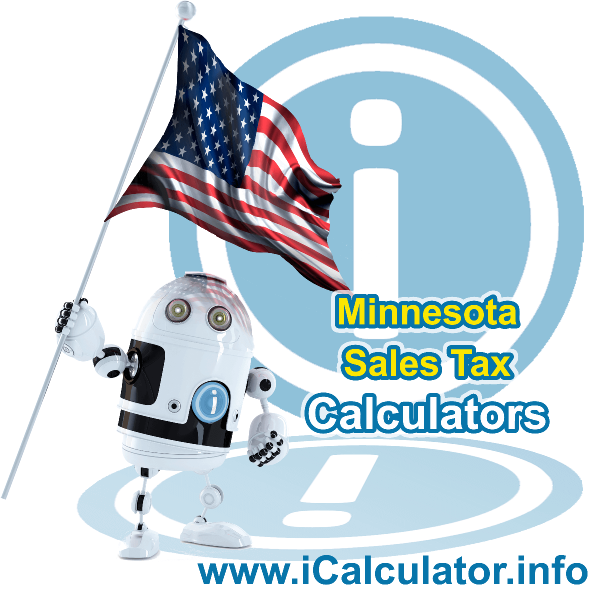 Minnesota Sales Tax Comparison Calculator: This image illustrates a calculator robot comparing sales tax in Minnesota manually using the Minnesota Sales Tax Formula. You can use this information to compare Sales Tax manually or use the Minnesota Sales Tax Comparison Calculator to calculate and compare Minnesota sales tax online.