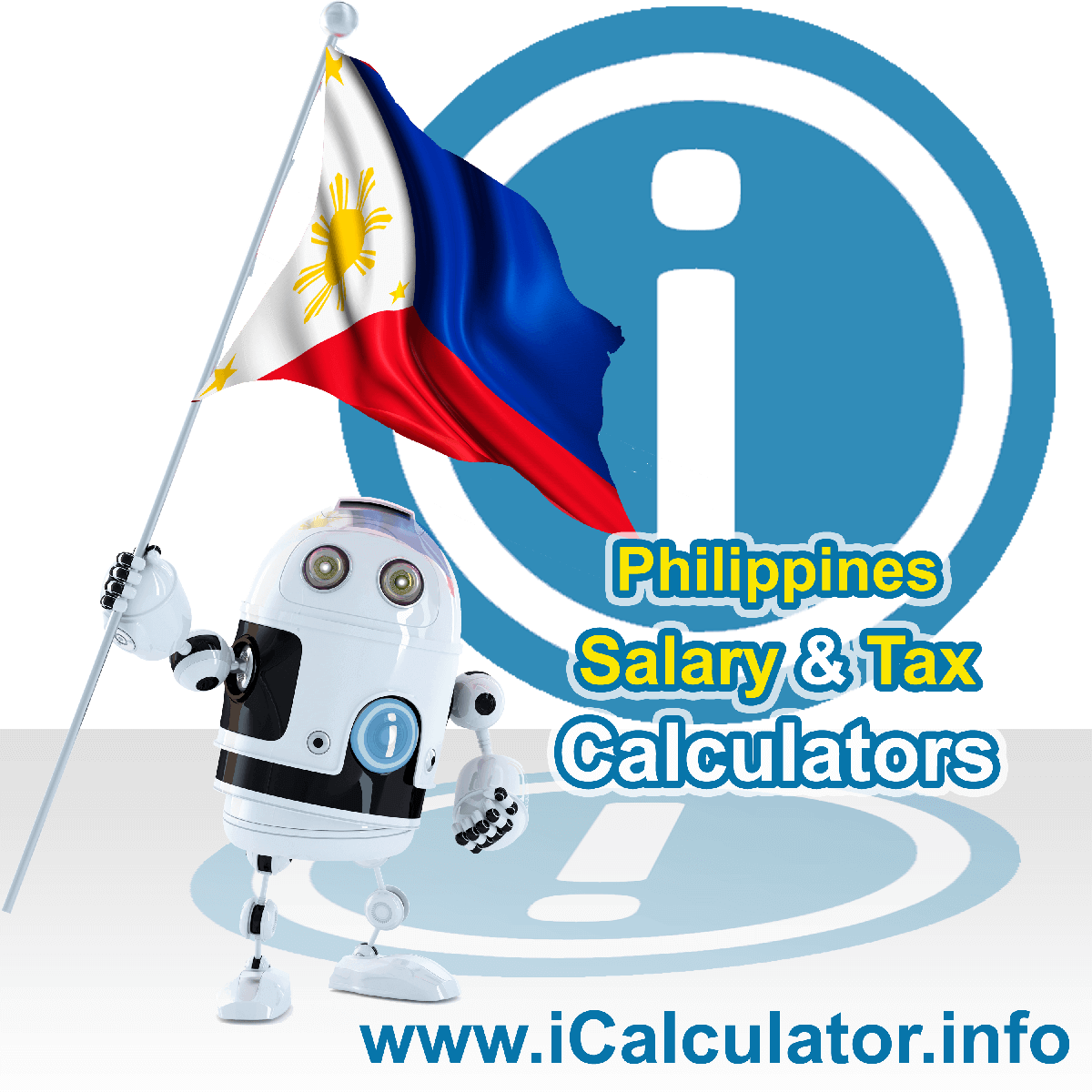Philippines Tax Calculator. This image shows the Philippines flag and information relating to the tax formula for the Philippines Salary Calculator