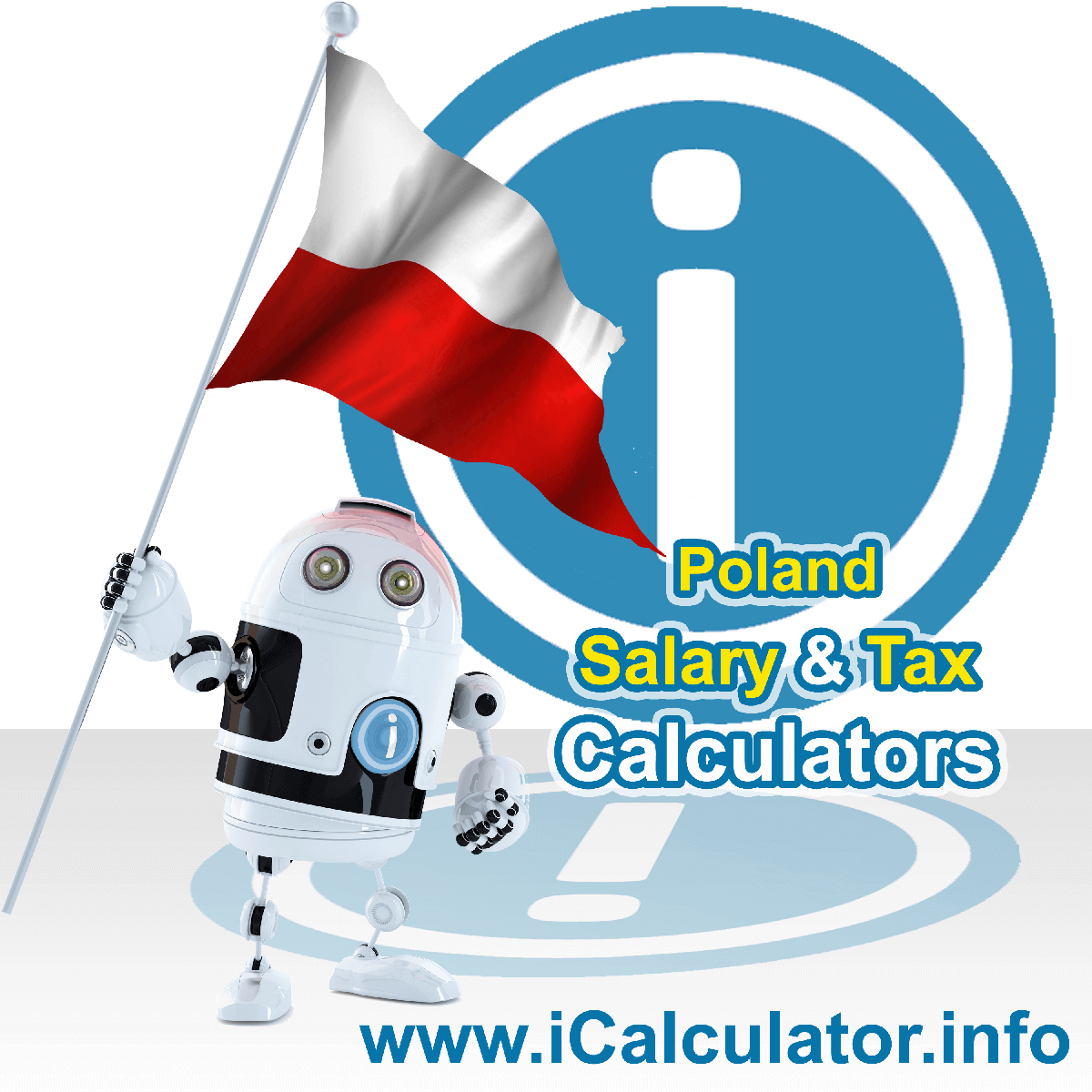 Poland Tax Calculator. This image shows the Poland flag and information relating to the tax formula for the Poland Salary Calculator