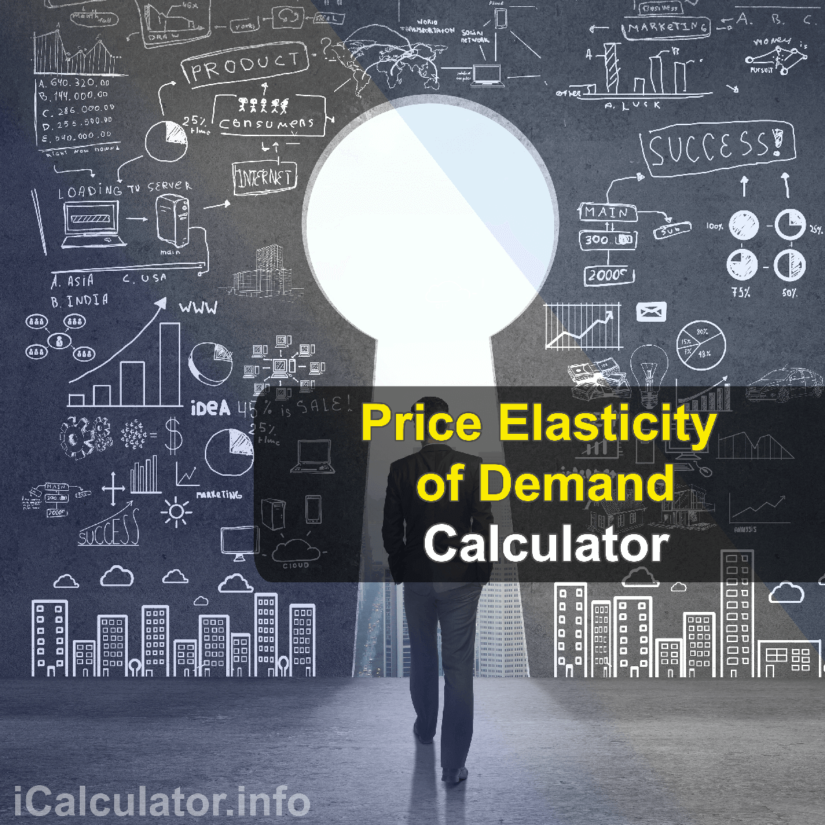 Price Elasticity of Demand Calculator. This image provides details of how to calculate the price elasticity effect of supply and demand using a good calculator and notepad. By using the either of the iprice elasticity formula, the Price Elasticity of Demand Calculator provides a true calculation of how the demand will decrease as the price iss increased and vice-versa.