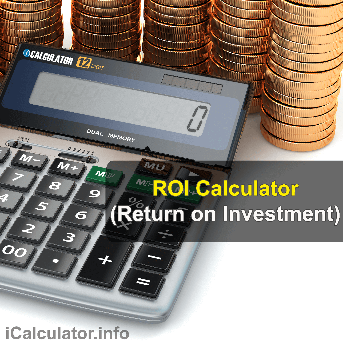 ROI Calculator. This image shows the an accountant manually calculating the return on investment formula. The return on investment formula is used by the ROI Calculator to calculate the ROI percentage and ROI Ratio to support investment decision making.