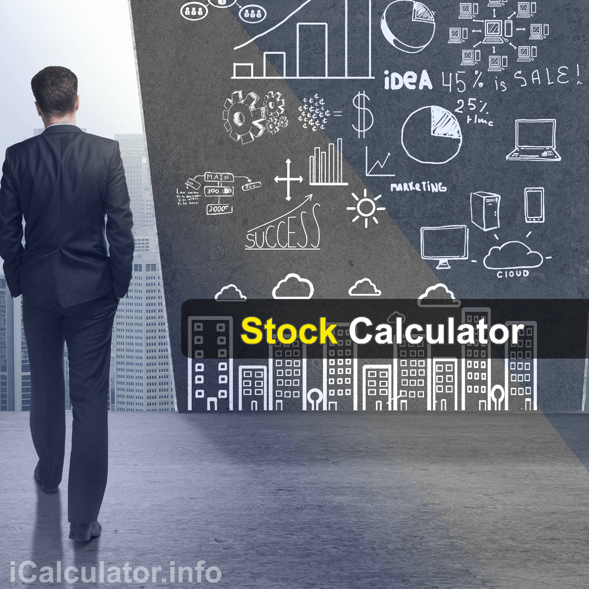 Stock Profit Calculator. This image provides details of how to calculate stock profit using a calculator and notepad. By using the stock profit formula, the Stock Profit Calculator provides a true calculation of the actual value of returns on your investments