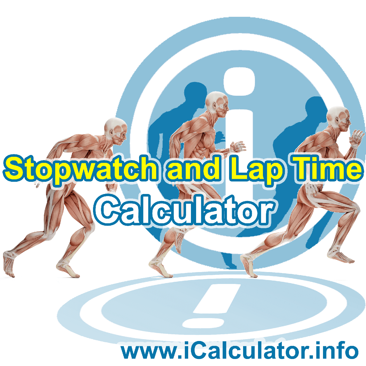 This image shows details about the online sports stopwatch and lap time formula used to calculate lap speed, lap time and totoal workout durations on the sports stopwatch and lap time Calculator by iCalculator