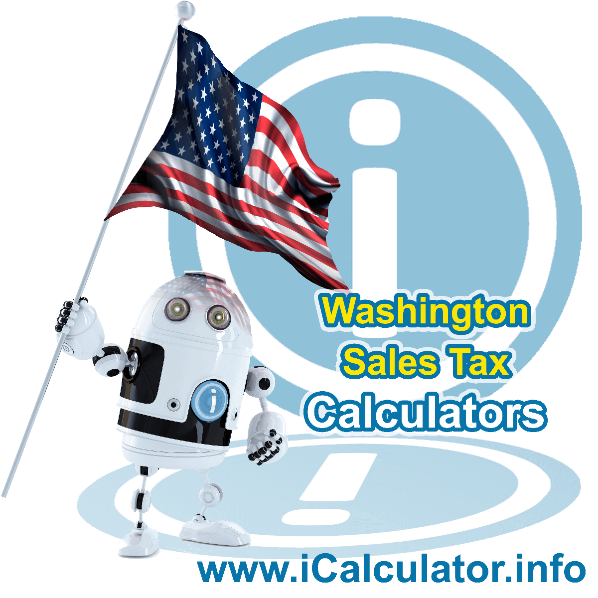 Chelan Sales Rates: This image illustrates a calculator robot calculating Chelan sales tax manually using the Chelan Sales Tax Formula. You can use this information to calculate Chelan Sales Tax manually or use the Chelan Sales Tax Calculator to calculate sales tax online.